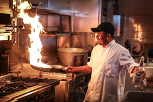 chef cooking a meal